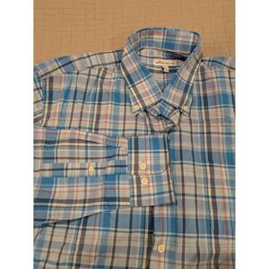Peter Millar XL Men's Plaid Button Down Shirt Long Sleeve Casual Cotton Spandex